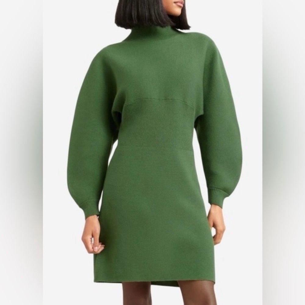 Modern Citizens‎ Green Moya Mock Neck Sweater Dress